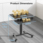 BONTEC Mobile Standing Desk with Keyboard Tray, Mobile Podium, Rolling Laptop Sit Stand Desk on Wheels, Adjustable Height Desk Up to 33lbs, Portable Computer Workstation Cart for Living Room, Office
