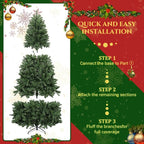 7.5ft Pre-Lit Slim Artificial Christmas Tree - 400 RGB Color Changing LED Lights with APP & Remote Control, 1477 Full Branch Tips, Easy Setup Preassembled Holiday Tree for Home, Party, Christmas Decor