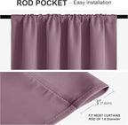 PONY DANCE - Window Curtains - 42 inch W by 45 L Dusty Rose Thermal Insulated Curtain Drapes Light Filter Energy Efficient Modern Design Style for Home Decor Low Shading Effect, 2 Pieces