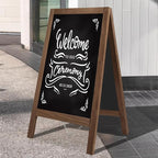A Frame Chalkboard Sign 40"x20" A Frame Sign, Wooden Sandwich Board Sturdy Double Sided Chalk Board Sign Board Outdoor, Sidewalk Sign for Restaurant, Wedding, Food Truck