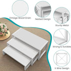 ELITEROO White 3-Tier Cupcake Stand & Wooden Display Riser, Dessert Stand for Cupcakes, Food, Perfume, Makeup, Dolls, Collectibles, Multi-Tiered Shelf Organizer for Market Vendors & Retail Display