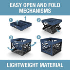 CleverMade Collapsible Milk Crate, Ocean, 3PK - 25L (6 Gal) Stackable Storage Bins, Holds 50lbs Per Bin - Clevercrates are Heavy Duty, Plastic Collapsible Storage Crate for Multi Purposes