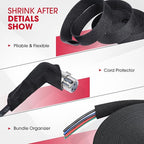 2 in 1 Heat Shrink Braided Sleeving Fabric Tubing-Ideal fit Irregular Shape Hose/Cable/Wire (3/4"(19mm), 60FT)