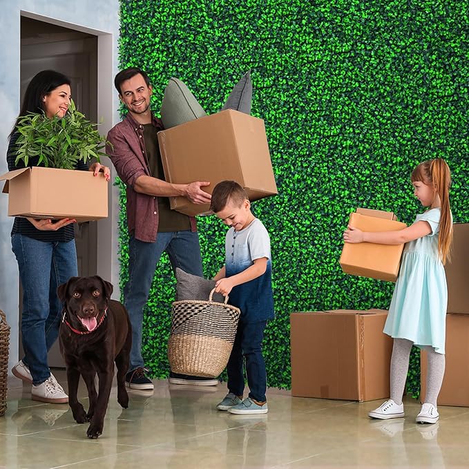 Artificial Boxwood Roll Panels,71"x 126"(62 sq.ft) UV-Anti Faux Ivy Leaves Privacy Fence Screen Grass Wall Roll Panels for Indoor Home Decor and Outdoor Garden Backyard