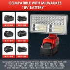 40W 4200LM Cordless LED Work Light Compatible with Milwaukee 18V Li-Ion Battery with 3 Lighting Modes USB Port Ideal for Job Site, Camping,Hiking,Indoor & Outdoor