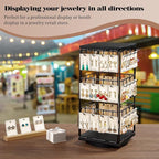 360 Rotating Earring Display Stands for Selling, Earring Rack Display Holder Stand, Jewelry Display for Vendors Selling Earring Cards, Necklaces, Bracelets, Hair Accessories (48 Hooks)