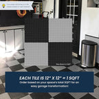 FlooringInc's Nitro 12"x12" Snap-Together Garage Flooring Tiles, Non-Slip Interlocking Plastic Floor Mat, Coin Pattern, Shelby Blue, 24 Tiles, 24 Sq/Ft
