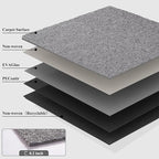 20" X 20" Carpet Tiles, Carpet Squares, 24 Tiles/64.5 Sq.Ft per Box, Floor Carpet Tiles for Home Office Industry, Light Grey