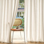 MIULEE Non-See-Through Privacy Linen Curtains 2 Panels, Light Filtering Window Curtains Farnhouse Textured Back Tab Semi Sheer Drapes for Bedroom Living Room, 52 x 108 Inches Long, Ivory
