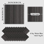 24 Tiles 20 X 20 Inch Carpet Tiles Floor, Carpet Squares for Living Room Bedroom Office, Stripe Dark Grey (64.5 Sq.Ft per Box)