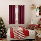 BGment Christmas Red Blackout Curtains for Bedroom - Grommet Thermal Insulated Room Darkening Curtains for Living Room, Set of 2 Curtain Panels (42 x 63 Inch, Burgundy)