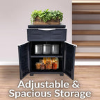 Sunnydaze Plastic Garage Storage Cabinet with Adjustable Shelf - 34.5" H - Garage, Office, Home, Laundry Room - Charcoal