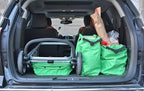 Reusable and Foldable 3 Shopping Bags Easy for Shopping and Carrying Groceries in Store (Silver Frame + 3 Green Baskets)