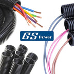 GS Power 1/4 Inch x 50ft Split Wire Loom Tubing, Split Cable Sleeve Cord Protector for Industrial Electrical Wires, Automotive Wire Cover Flexible, High Temperature Cable Conduit, Wrap