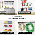 Rubbermaid FastTrack Garage Storage Bike Storage Kit, 3 Piece, All in One Rail Hook Kit Organizer, Heavy Duty Organization for Home/Garage/Wall/Shed