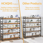 HCHQHS 5 Tier Bookshelf, Adjustable Industrial Bookcase, Vertical Tall Book Shelf, Wood and Black Metal Open Bookshelves for Home Office, Living Room, Bedroom