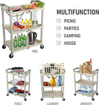 Olympia Tools 89-351 Pack-N-Roll Folding Collapsible Service Cart, 150LB Capacity, White