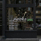 HiNeon Green LED Open Sign, 20"x7" Light-Up Business Sign with Remote, 12V Plug-In, Hanging Chain Included
