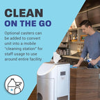 Zogics All-in-One Cleaning Station – Complete Cleaning Station with Wipes Dispenser, Gel Dispenser, Trash Can and Storage, Silver (1 Station)