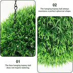 Lurrose Artificial Plant Topiary Ball Hanging Decor Lifelike Fake Greenery Sphere for Outdoor Garden Patio Indoor Home Wedding and Commercial Ceiling Ornament Faux Plant Ball