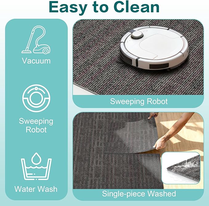 jxgzyy Commercial Carpet Tiles, 20×20 Inch, 0.31'' Padded Carpet Squares, Non-Adhesive Carpet Flooring with Textured Silicone Back, Easy DIY, Essential for Spatial Upgrade, 16 Pcs/43.1 Sqft