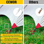 CEWOR 30 Pack 12 Inch Rebar Stakes, J Hook Galvanized Ground Stakes Heavy Duty Chain Link Fence Stakes Metal Ground Anchors for Tent Camping, Trampoline, Outdoor Garden Decorations