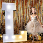 Pooqla 3FT Light Up Marquee Letters, Cool White and Warm White LED Large Lighted Marquee Letters, Giant Mosaic Letter Sign for Balloons Birthday Anniversary Wedding Party Decoration, LED Letter L