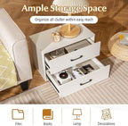 SIMOE White Stackable 2-Drawer Dresser for Bedroom, Short Storage Cabinet with Handles and Anti-Topping Device, Small Chest of 2 Drawers for Bedroom