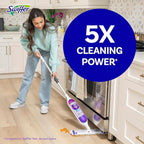Swiffer PowerMop Multi-Surface Mop Kit for Floor Cleaning, Includes PowerMop, 2 Mopping Pad Refills, 1 Cleaning Solution with Fresh Scent and 2 Batteries