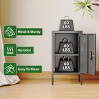 Aobabo 24.4" H Metal Locker Storage Cabinet with 1 Doors, Pantry Storage Cabinet with Adjustable Leveling Foot and Adjustable Shelves, for Kitchen, Employees, Office, Home, Assembly Required, Black