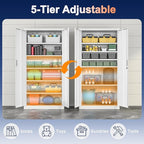 Metal Storage Cabinet, 71 Inch Tall Metal Storage Cabinet with Doors and Shelves, Pantry Cabinets for Kitchen Storage, Garage Cabinet for Living, Dining Room, Assemble Required