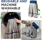 Hushee 12 Pack Large Microfiber Tube Mop Heads 18 oz Heavy Duty Commercial Industrial Wet Mop Head Refill Reusable Machine Washable Looped End Mopheads for Hardwood, Tile, Laminate Floors (Grey)