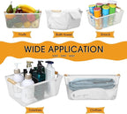 Maxcheck 6 Pack 3 Size Metal Wire Baskets Wooden Handles Steel Mesh Storage Bins Organizer Containers Gift for Home Cabinets Closet Kitchen Food Fruit Freezer Storage Rectangle (White)