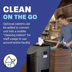 Zogics All-in-One Cleaning Station – Complete Sanitizing Station with Disinfecting Wipes Dispenser, Gel Dispenser, Trash Can and Storage, Black (1 Station)