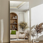 GLSLAND 71"x31" Full Length Mirror Extra Large Hanging or Leaning Rectangle Mirror Aluminum Alloy Thin Frame Bedroom Floor Dressing,Silver