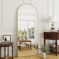 64"x21"Floor Mirror Arched Full Length Mirros, Mirror Floor Length Standing Hanging or Leaning/Large Full Body/Wall Mirror for Bedroom, Living Room, Aluminum Frame, Black