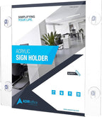 Adir Acrylic Sign Holder – Window Sign Holder with Suction Cups for Advertising and Promotion, Wall-Mount Display Frame, Clear Sign Holder Stand for Glass, Mall, Restaurants, Office - 12 Pack (8.5x11 Inch)