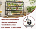 PrimeZone 60" W x 24" D x 76" H Heavy Duty Wire Storage Shelves with Wheels, 4 Tier Adjustable NSF Certified Garage Shelving Unit, Rolling Metal Organizer Shelf Rack for Warehouse, Pantry, 4 Packs