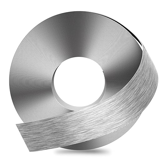 GSCIT Club Grey Silver Edge Banding, 2 Inch x 50ft Aluminum Brushed Edge Banding PVC Edge Trim for Cabinet Repair Furniture