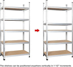 Amazon Basics 5-Tier Medium Duty Storage Shelving Single Post Press Board Shelf - 48 x 18 x 72 Inches, Aluminum