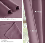 PONY DANCE Blackout Curtains for Bedroom 90 inches Long 2 Panels Set, Thermal Insulated Rod Pocket Black Out Window Drapes, Noise Reducing Window Treatment for Living Room(W42 x L90 inch, Dusty Rose)
