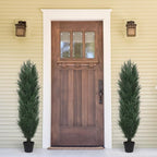 THE BLOOM TIMES 5ft Topiary Trees Artificial Outdoor Set of 2, UV Resistant Faux Cedar Pine Cypress Bushes & Shrubs, Fake Plants for Front Porch Outside Planter Patio Christmas Decor 5 Foot Tall