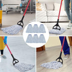 MATTHEW CLEANING Looped-Open Cotton Wet Mop 1.25'' Universal Headband Heavy Duty Commercial Mop Head Replacement for indoor and outdoor Use,Grease Stain Floor Cleaning String Mop Head Refill Pack of 6