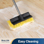 Yocada Deck Brush with 4-Section Extendable Handle Floor Scrub Brush Soft &Medium Bristles Non-Slip Grip for Outdoor Deck Patio Bathroom Garage Concrete Cleaning 53.89 Inch