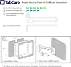 TABcare Security Anti-Theft Acrylic VESA Enclosure for Amazon Tablet with Free Wall Mount Kit (White, Fire HD 8 2016/2017/2018)