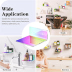 6 Inches Iridescent Acrylic Wall Shelves Set of 2, Wall Mounted Storage Display Shelves for Bedroom, Gaming Room, Living Room, Bathroom, Dining Room, Office, 2 Pack