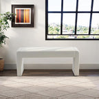 Velvet Entryway Bench End of Bed Bench Upholstered Modern Window Bench Comfy Ottoman for Dining Room/Bedroom/Living Room/Hallway/Indoor (Ivory White)