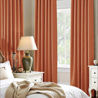 PONY DANCE Burnt Orange Blackout Curtains 2 Panels Set, 72 inch Length Thermal Insulated Rod Pocket Room Darkening Window Drapes for Bedroom/Living Room, 42 inches Wide