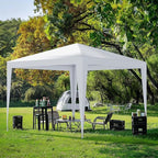 10x10 FT Party Tent, Outdoor Wedding Tents for Parties, Canopy Event Tent Without Removable Sidewalls, Waterproof Gazebo Shelter for Birthday Parties, Weddings, BBQs & Events (10X10FT-0Sides White)