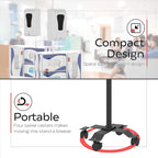 Compact Security Stand - CTA Secure Gooseneck Floor Stand with Sanitizing Station & Automatic Soap Dispenser for, iPad 7th/ 8th/ 9th Gen 10.2" & Other 7-13" Tablets (PAD-SCGSST)